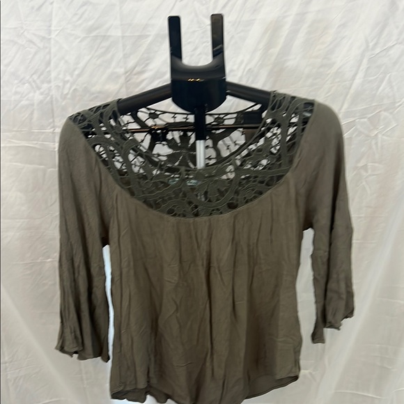 Maurices Tops - Maurices Green Cropped Blouse with 3/4 Sleeves